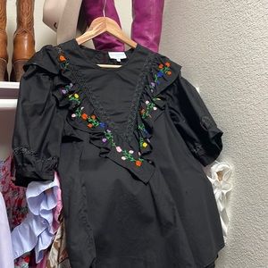 Mi Golondrina Black Blouse